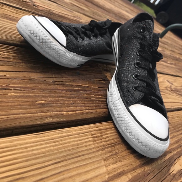 black sparkle converse
